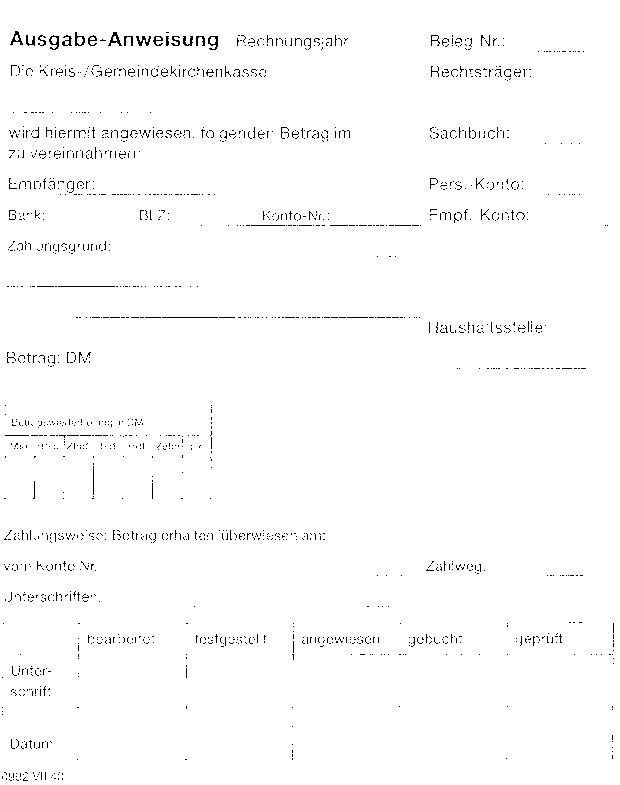 Kassenanweisung muster